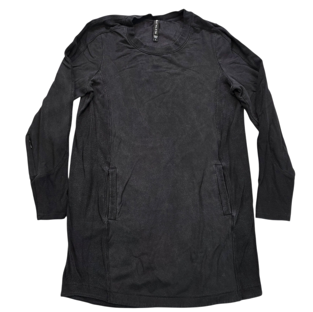 Athleta Wmns Balance Long Sleeve Loungewear‎ Dress Zip Arm Pocket Ribbed Side XL